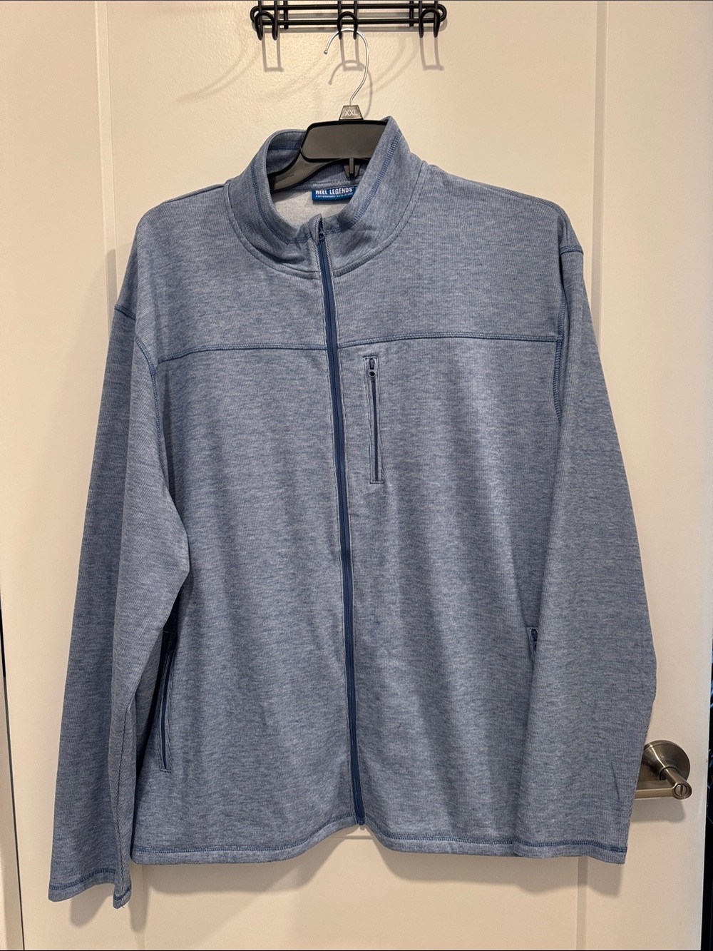 Reel Legends Heathered Blue Zip-Up Jacket size 2XL